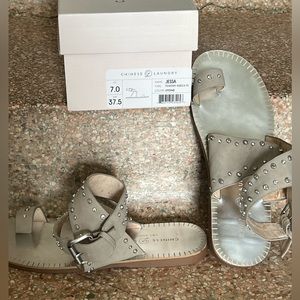 COPY - Chinese Laundry - Ankle wrap sandals, light stone in color, size 7